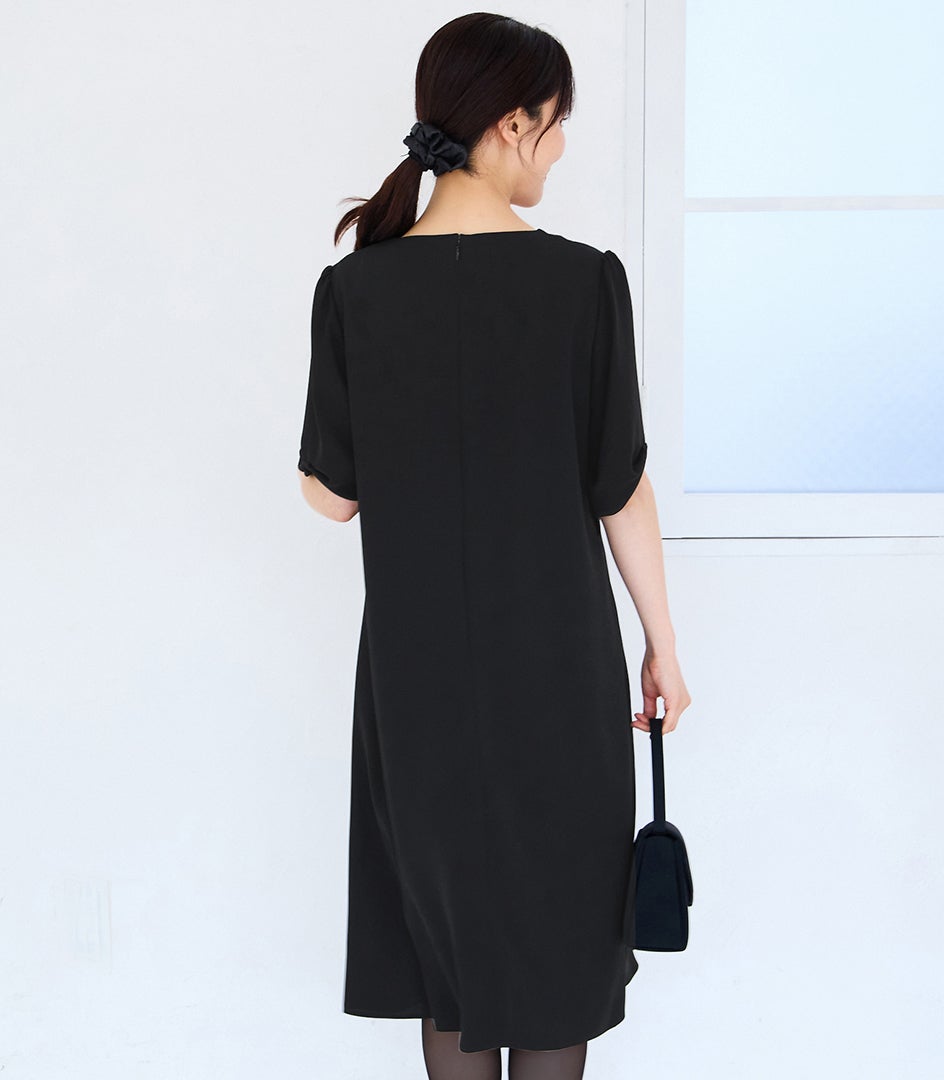 ＜新色＞リボンスリーブワンピース 授乳服 マタニティ服 フォーマル授乳服 日本製【授乳服・マタニティウェア・授乳ブラ】