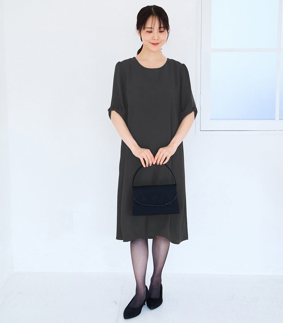 ＜新色＞リボンスリーブワンピース 授乳服 マタニティ服 フォーマル授乳服 日本製【授乳服・マタニティウェア・授乳ブラ】