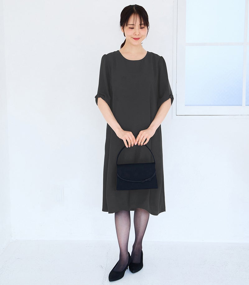 ＜新色＞リボンスリーブワンピース 授乳服 マタニティ服 フォーマル授乳服 日本製【授乳服・マタニティウェア・授乳ブラ】