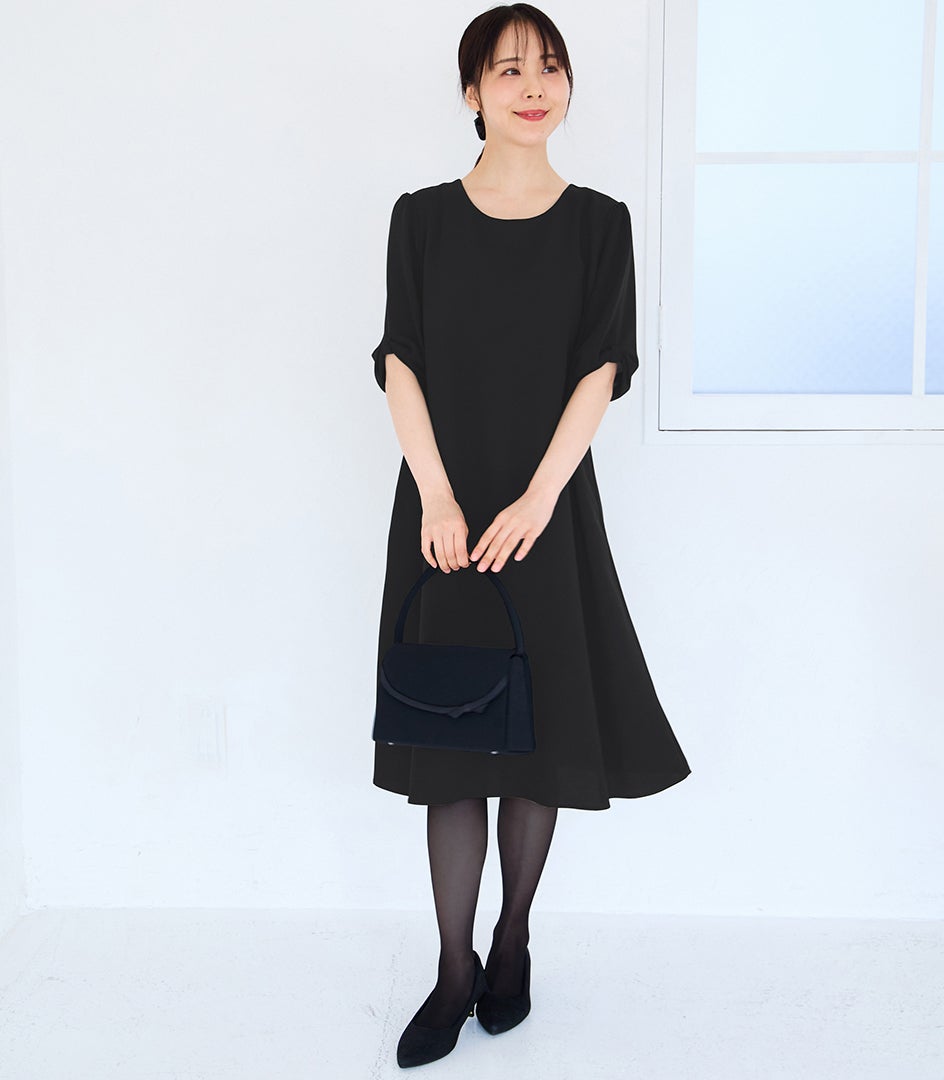 ＜新色＞リボンスリーブワンピース 授乳服 マタニティ服 フォーマル授乳服 日本製【授乳服・マタニティウェア・授乳ブラ】