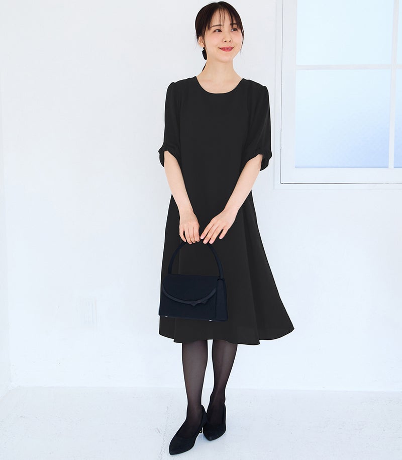 ＜新色＞リボンスリーブワンピース 授乳服 マタニティ服 フォーマル授乳服 日本製【授乳服・マタニティウェア・授乳ブラ】