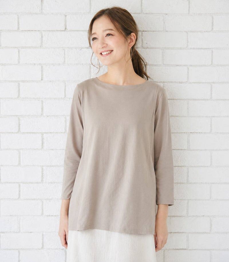 ダブルフレアーカットソー 授乳服 マタニティ服 日本製【授乳服・マタニティウェア・授乳ブラ】