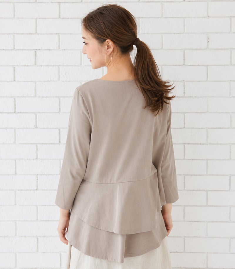 ダブルフレアーカットソー 授乳服 マタニティ服 日本製