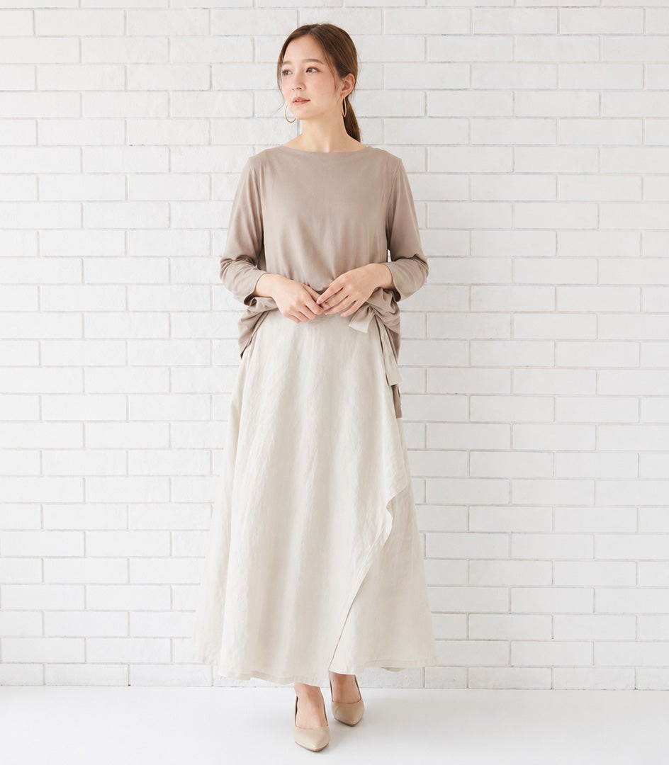 ダブルフレアーカットソー 授乳服 マタニティ服 日本製【授乳服・マタニティウェア・授乳ブラ】