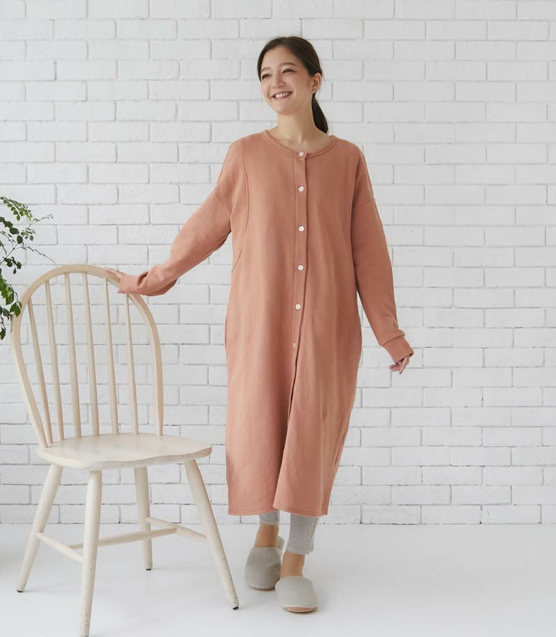 コットン裏毛パジャマワンピース 授乳服 マタニティ服 日本製