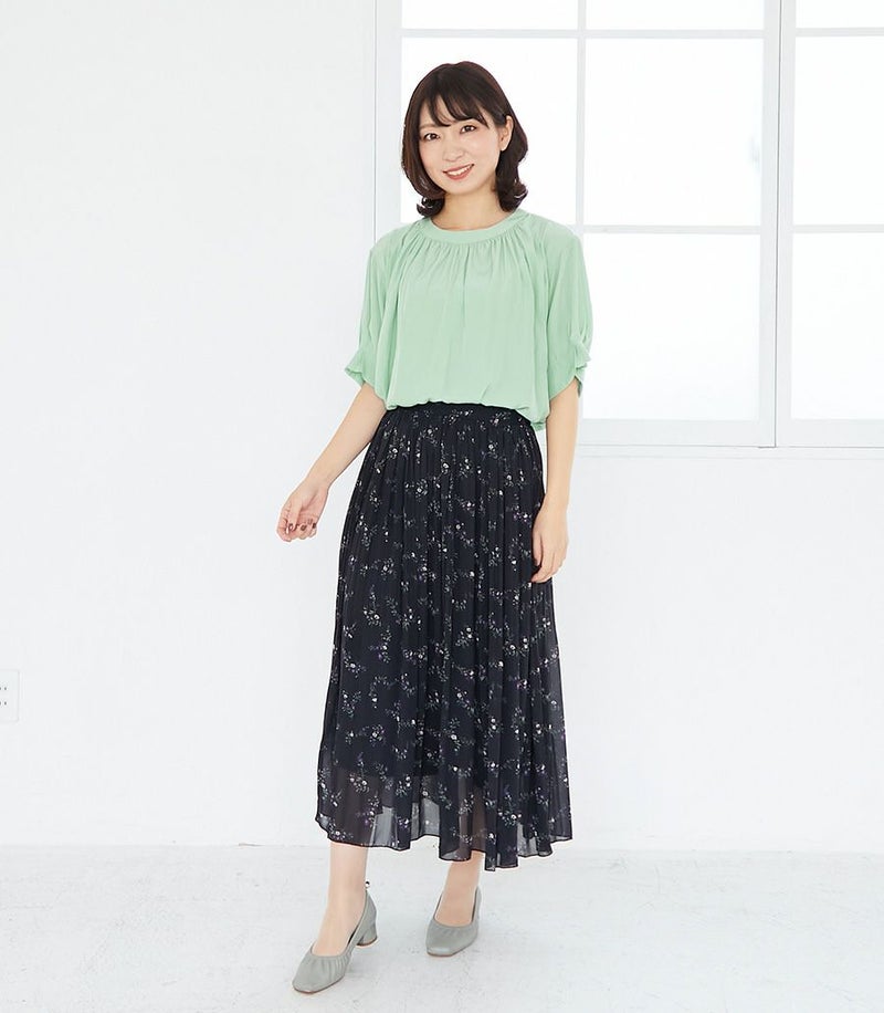 ギャザーネックブラウス 授乳服 マタニティ服 日本製