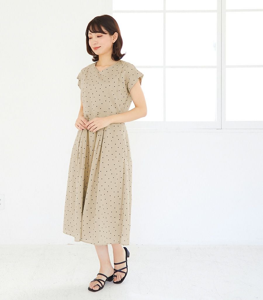 美品★モーハウス　日本製　授乳用ワンピース 期間限定SALE 20%OFF】オーガニックドットワンピース 授乳服