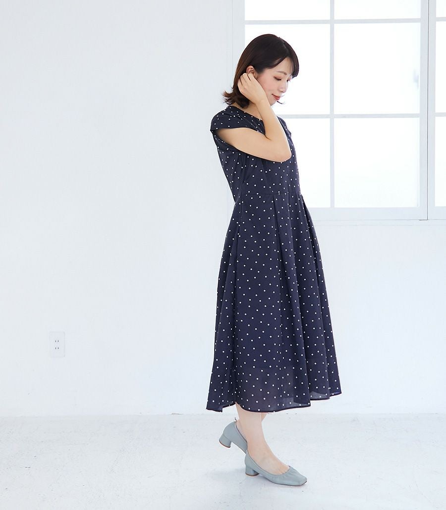 期間限定SALE 20%OFF】オーガニックドットワンピース 授乳服