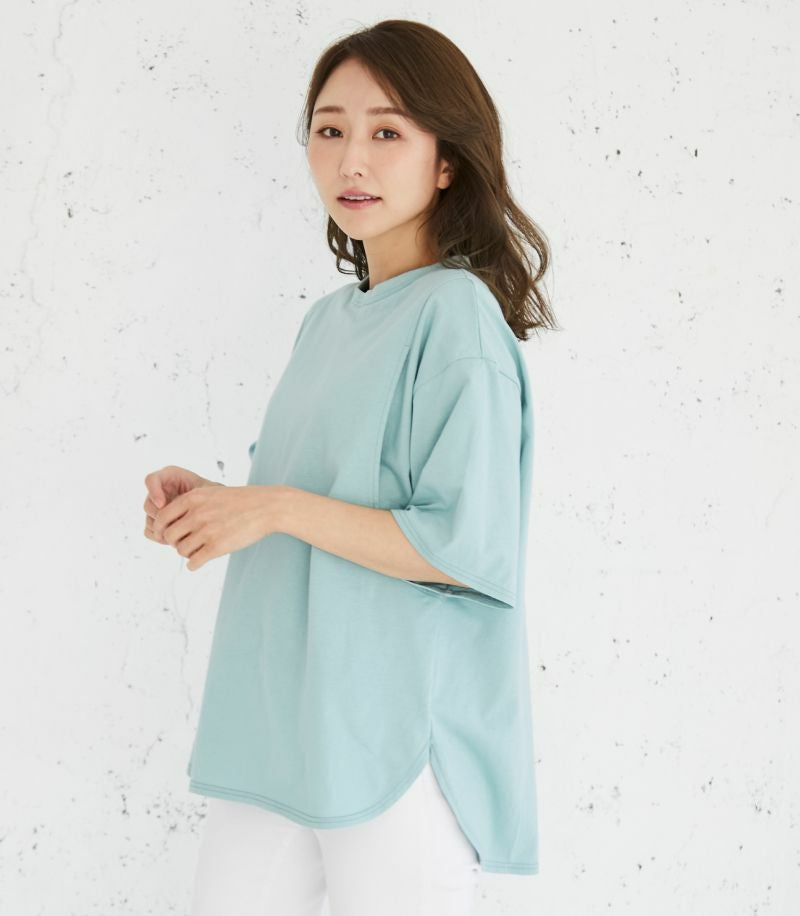 シンプルTシャツ 授乳服 マタニティ服 日本製