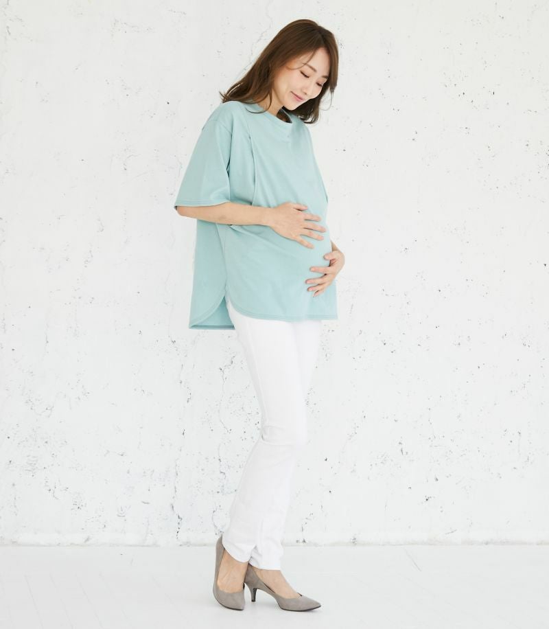 シンプルTシャツ 授乳服 マタニティ服 日本製