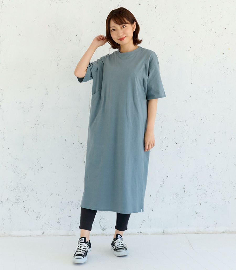 定番】シンプルワンピース 授乳服 マタニティ服 日本製 | 授乳服