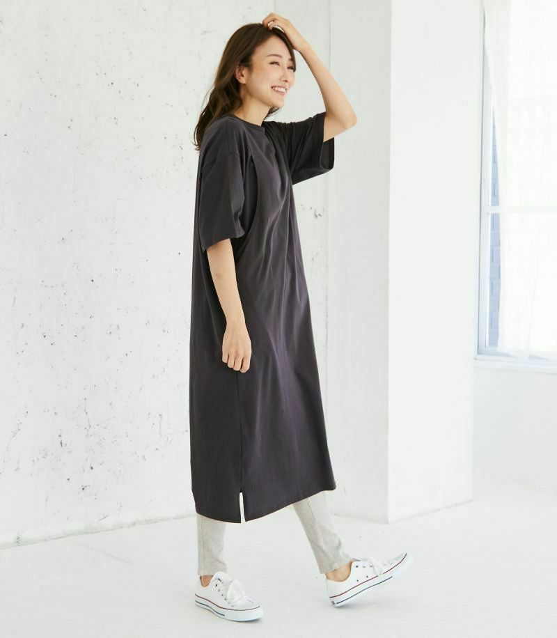 シンプルワンピース 授乳服 マタニティ服 日本製