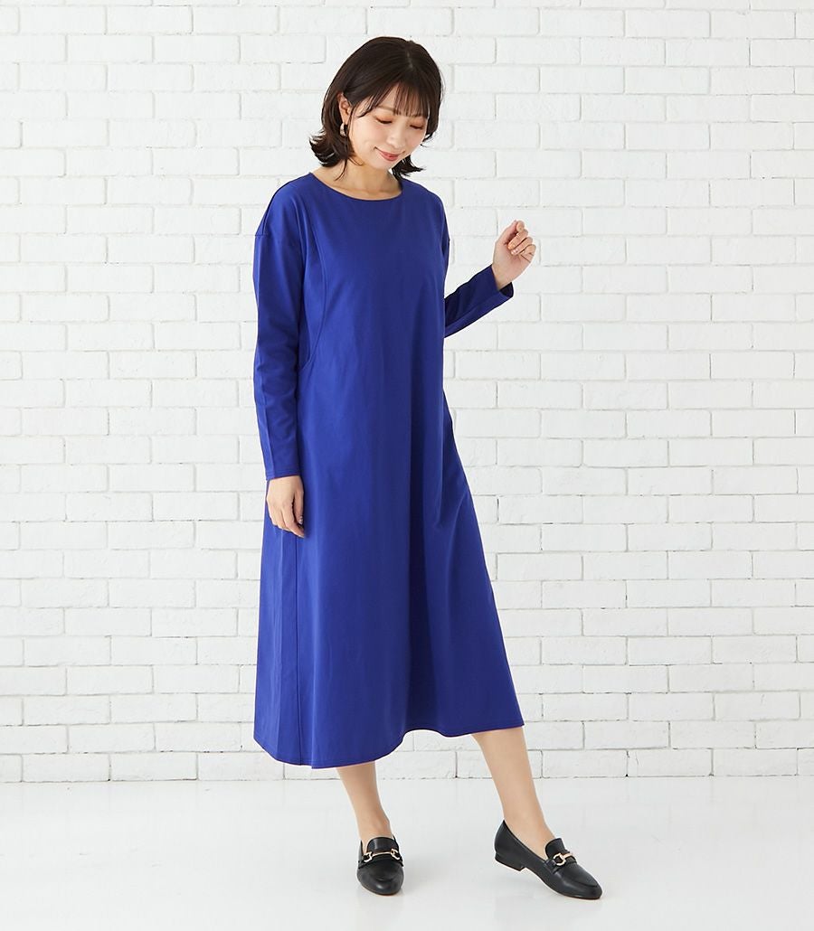 Aラインフレアーワンピース 授乳服 マタニティ服 日本製 授乳服