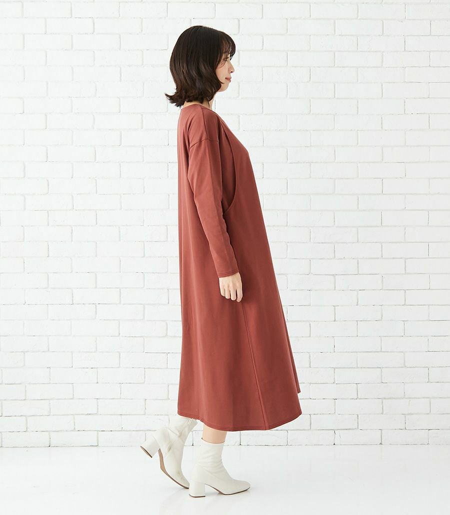 Aラインフレアーワンピース 授乳服 マタニティ服 日本製 授乳服