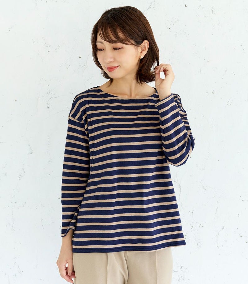 コットンボーダー 授乳服 日本製