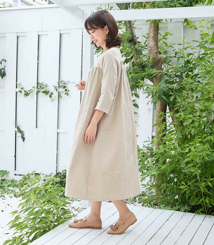 ふんわりガーゼワンピース 授乳服 マタニティ服 日本製 授乳服