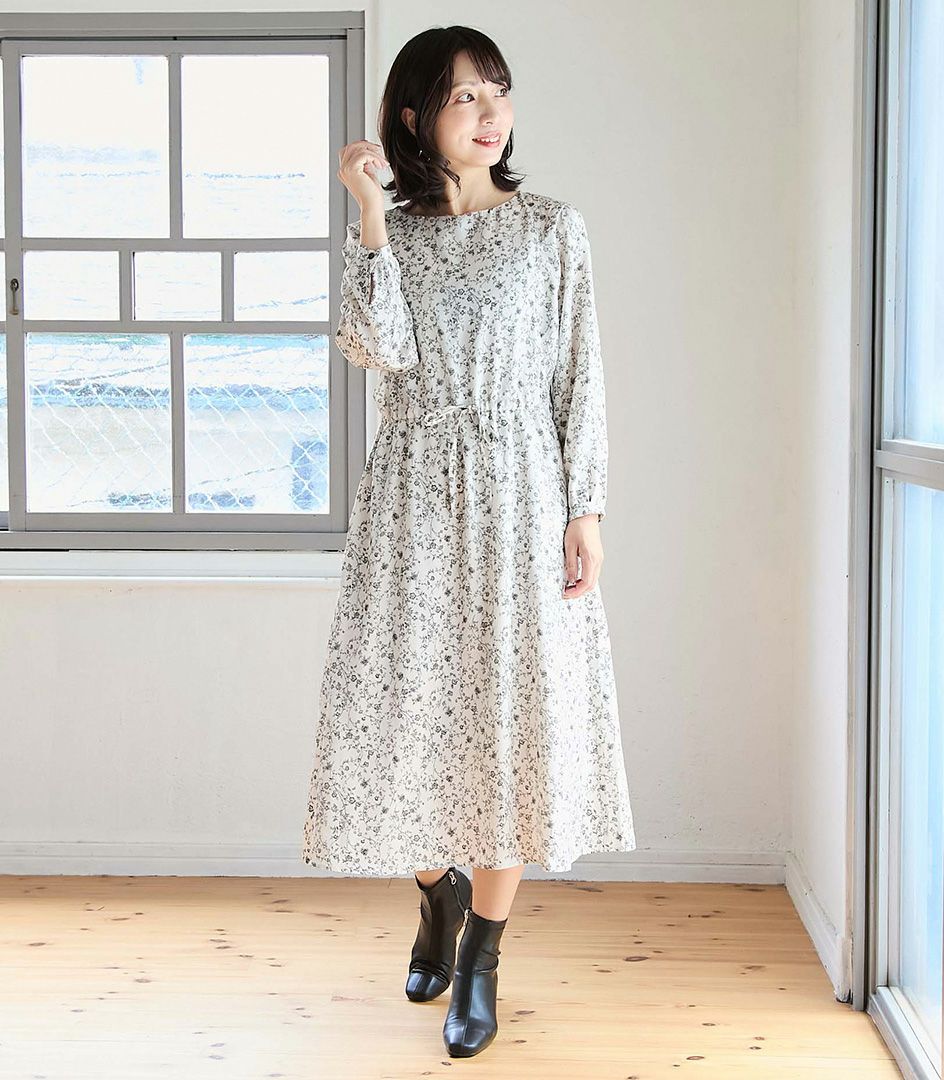 アンティークフラワーワンピース 授乳服 マタニティ服 日本製
