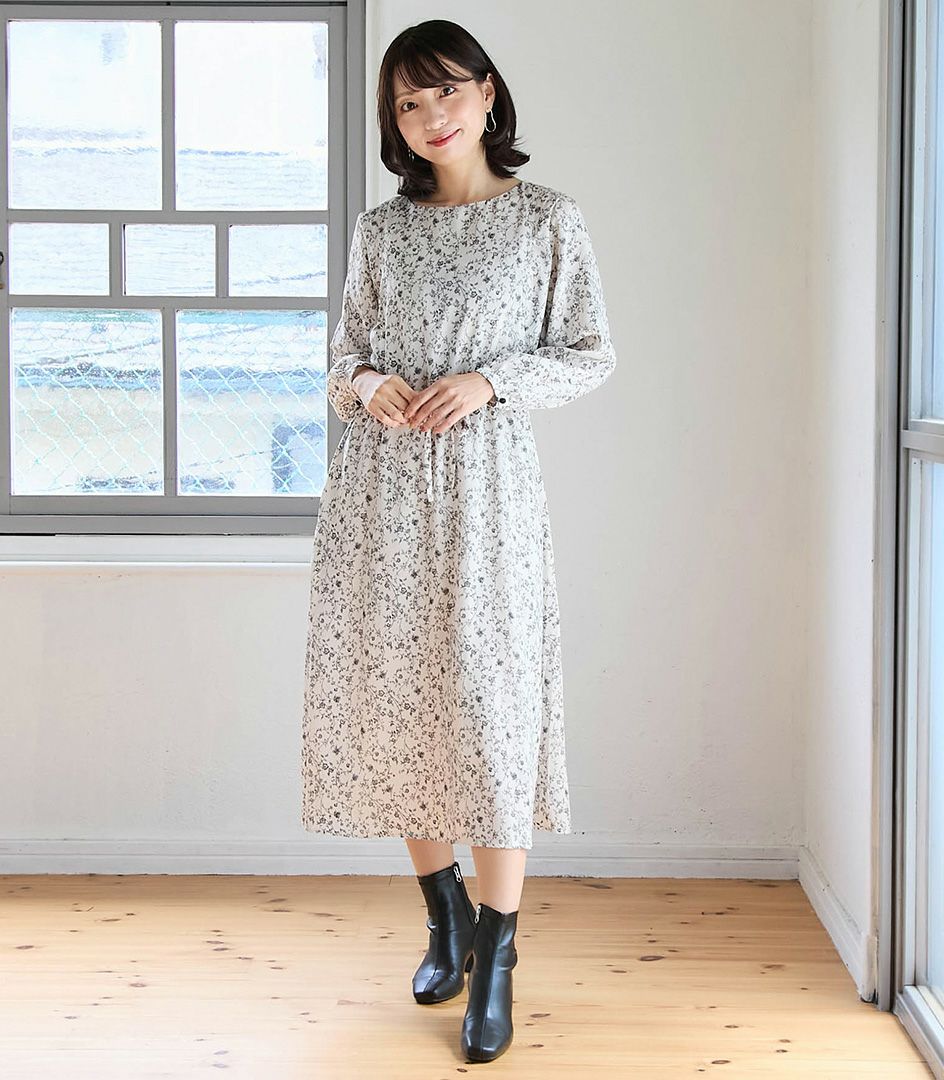 美品★モーハウス　日本製　授乳用ワンピース アンティークフラワーワンピース 授乳服 マタニティ服 日本製 授乳服