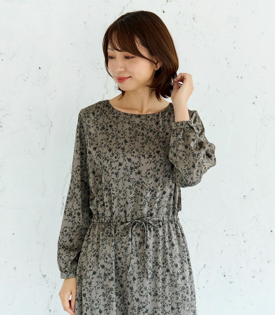 アンティークフラワーワンピース 授乳服 マタニティ服 日本製 授乳服