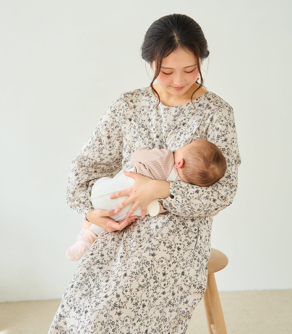 アンティークフラワーワンピース 授乳服 マタニティ服 日本製