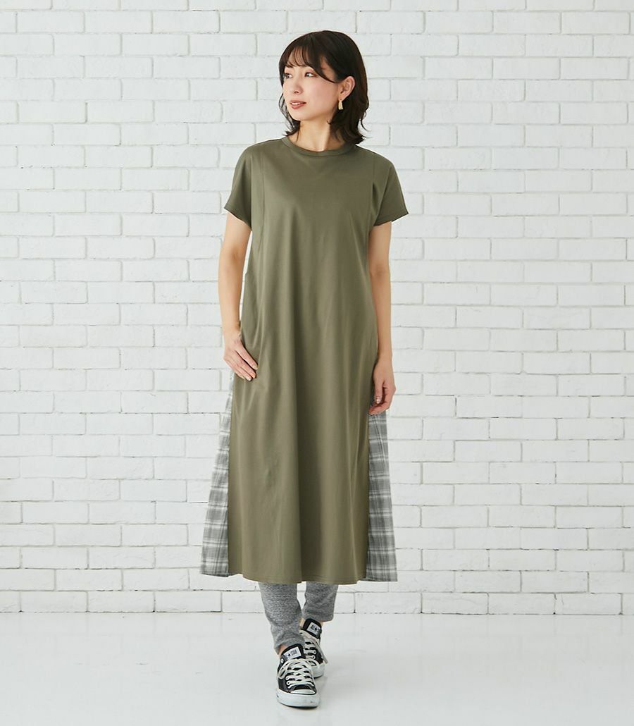 バックプリントオーガニックワンピース 授乳服 マタニティ服 日本製