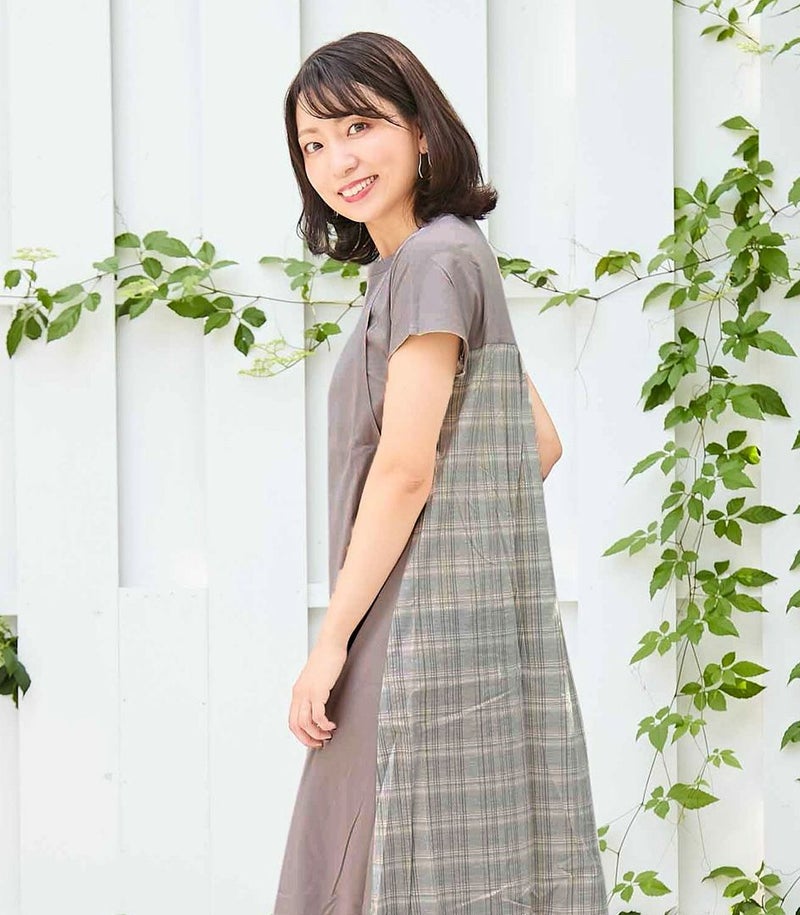 バックプリントオーガニックワンピース 授乳服 マタニティ服 日本製