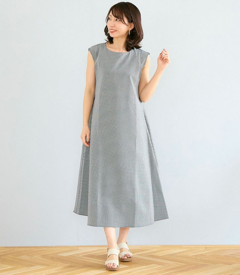 ギンガムAラインワンピース 授乳服 マタニティ服 日本製