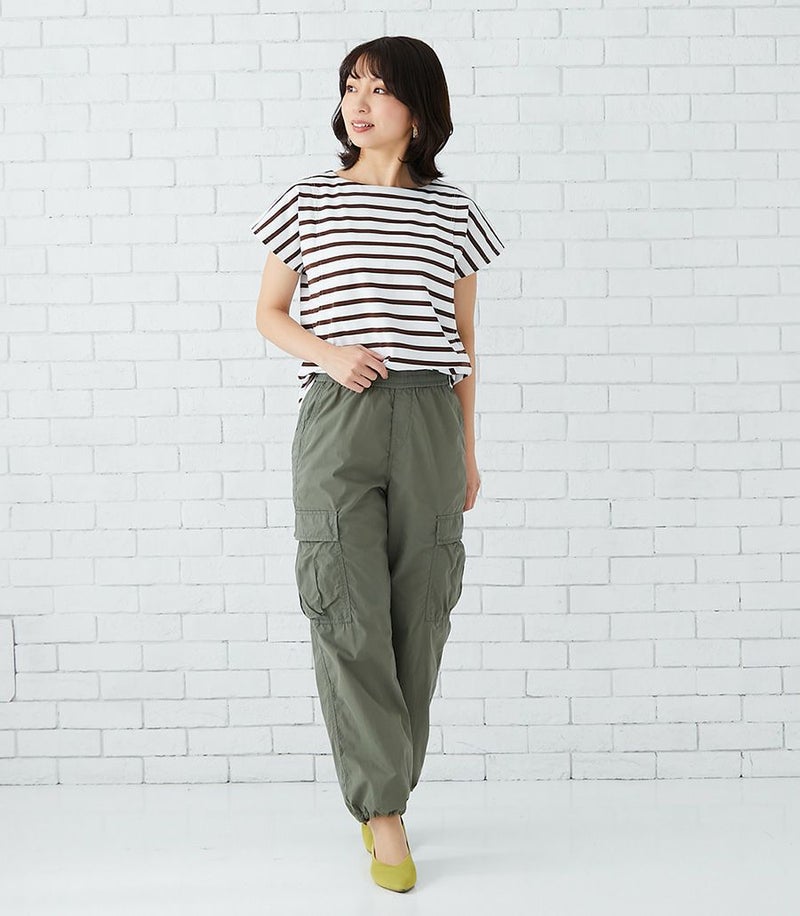 バックリボンボーダーカットソー 授乳服 日本製
