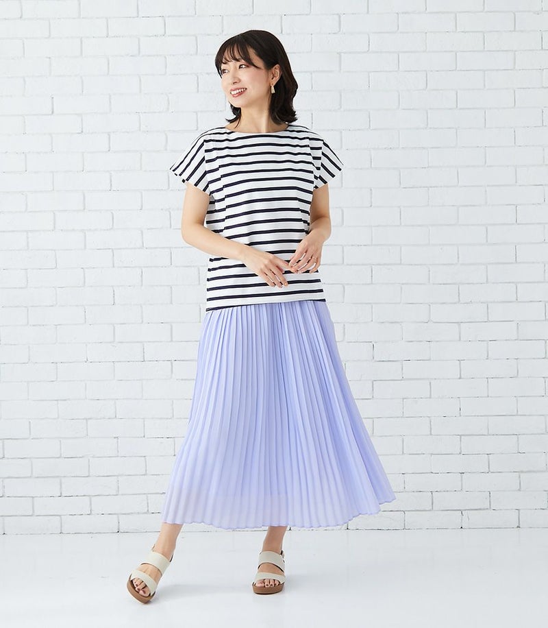 バックリボンボーダーカットソー 授乳服 日本製