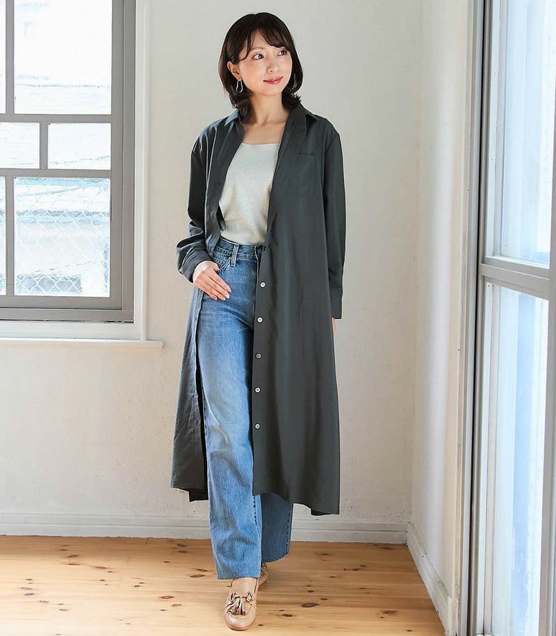 シャツワンピース 授乳服 マタニティ服 日本製