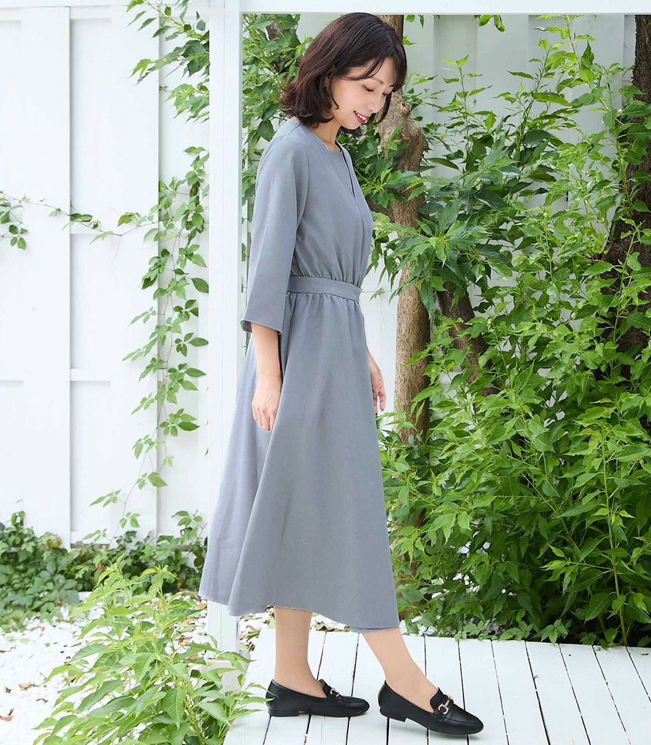 ベルト付きカシュクールワンピース 授乳服 日本製 授乳服 マタニティ服