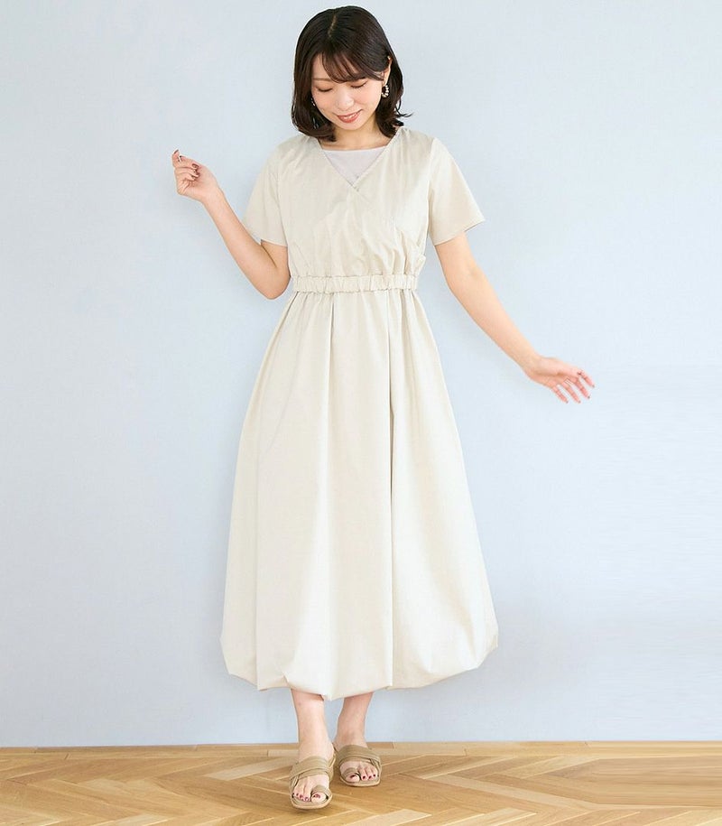 ーガニックバルーンワンピース 授乳服 マタニティ服 日本製