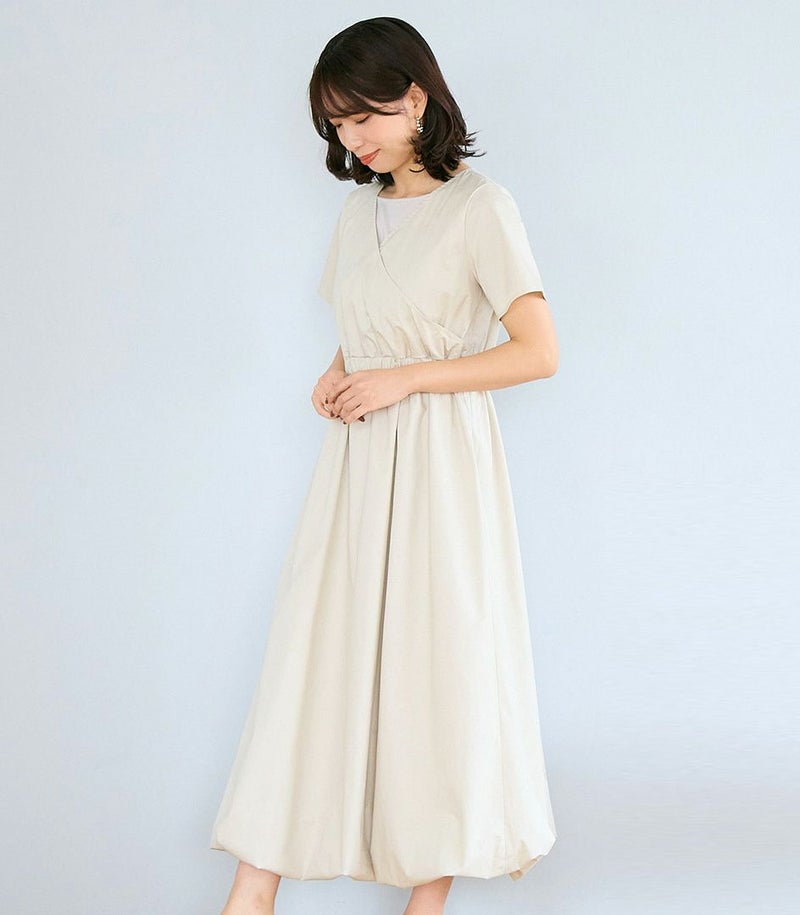 オーガニックバルーンワンピース 授乳服 マタニティ服 日本製