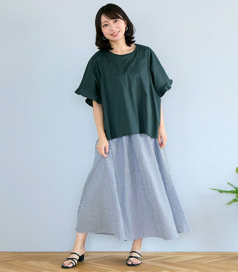 オーガニックフリルTシャツ 授乳服 マタニティ服 日本製