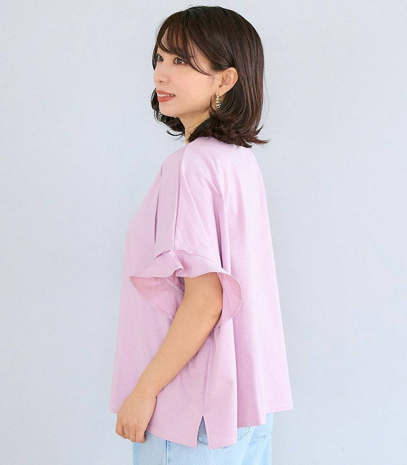 オーガニックフリルTシャツ 授乳服 マタニティ服 日本製