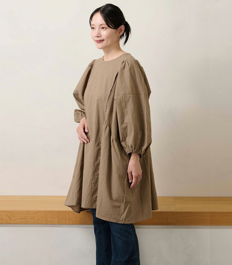ふんわりギャザーチュニックブラウス 授乳服 マタニティ服 日本製