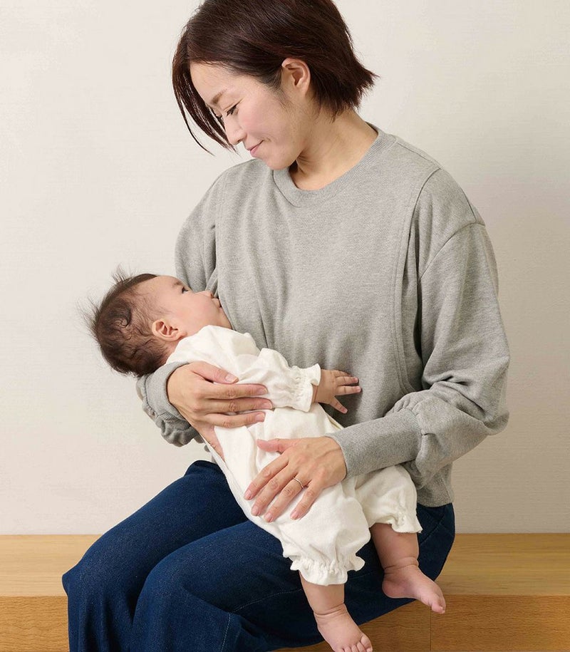 ロングスリーブスウェット 授乳服 日本製