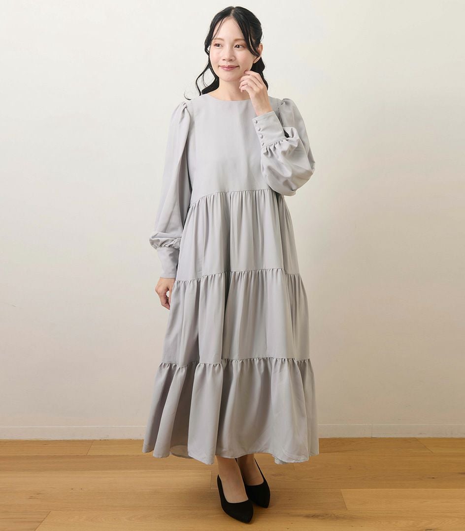 まとめ買い最大15%OFF】バックリボンティアードワンピース 授乳服