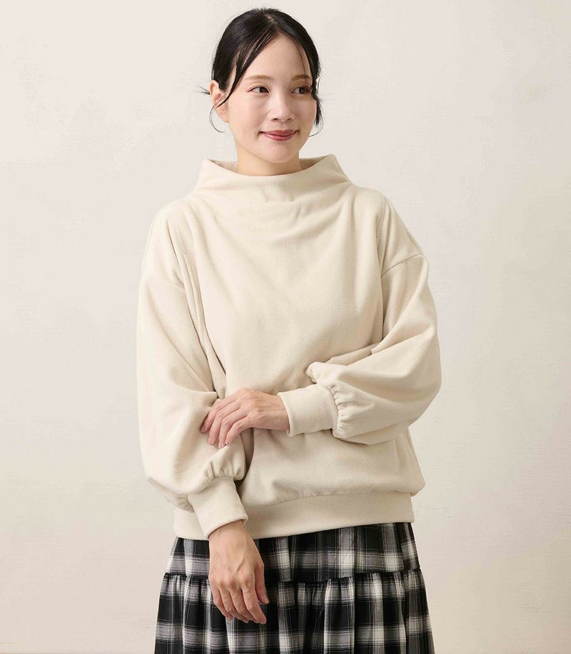 ふんわりボトルネックトップス 授乳服 マタニティ服