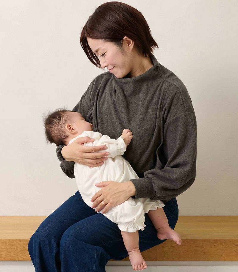 ふんわりボトルネックトップス 授乳服 マタニティ服