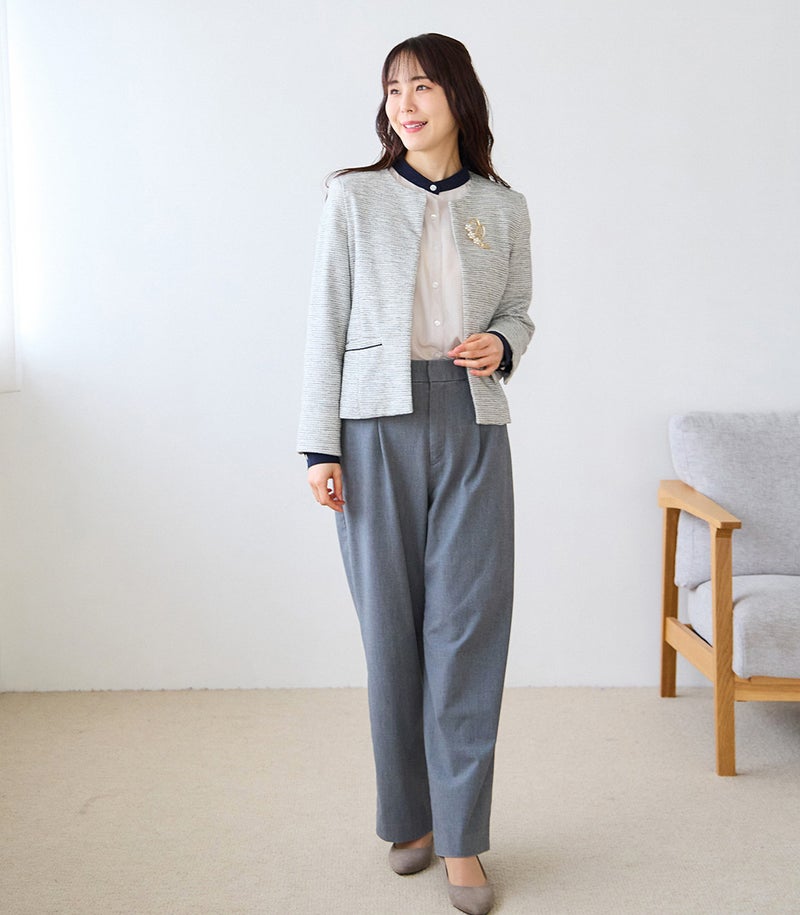 バンドカラーブラウス 授乳服 日本製
