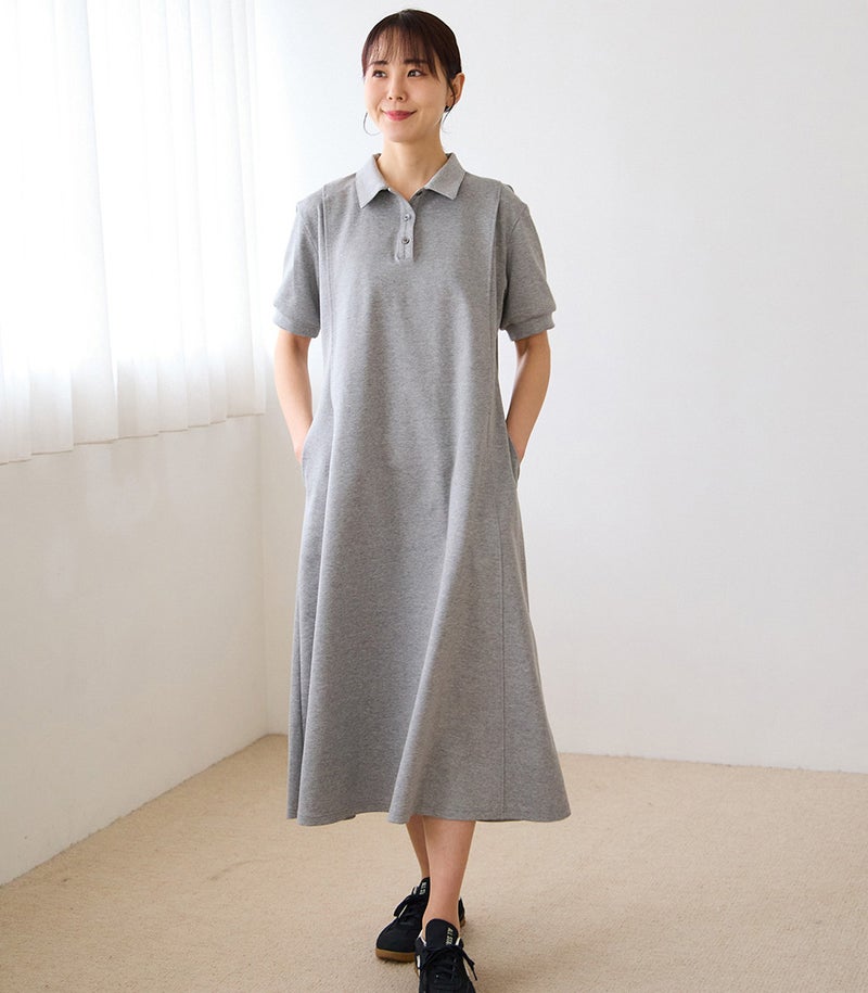 ポンチフレアワンピース 授乳服 日本製