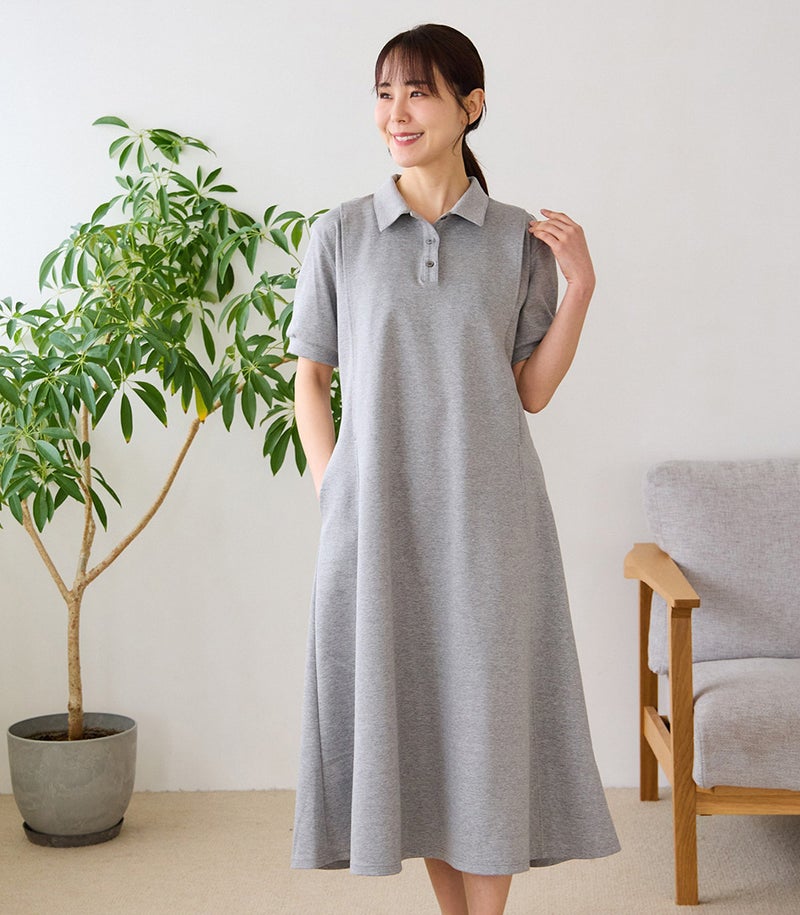ポンチフレアワンピース 授乳服 日本製