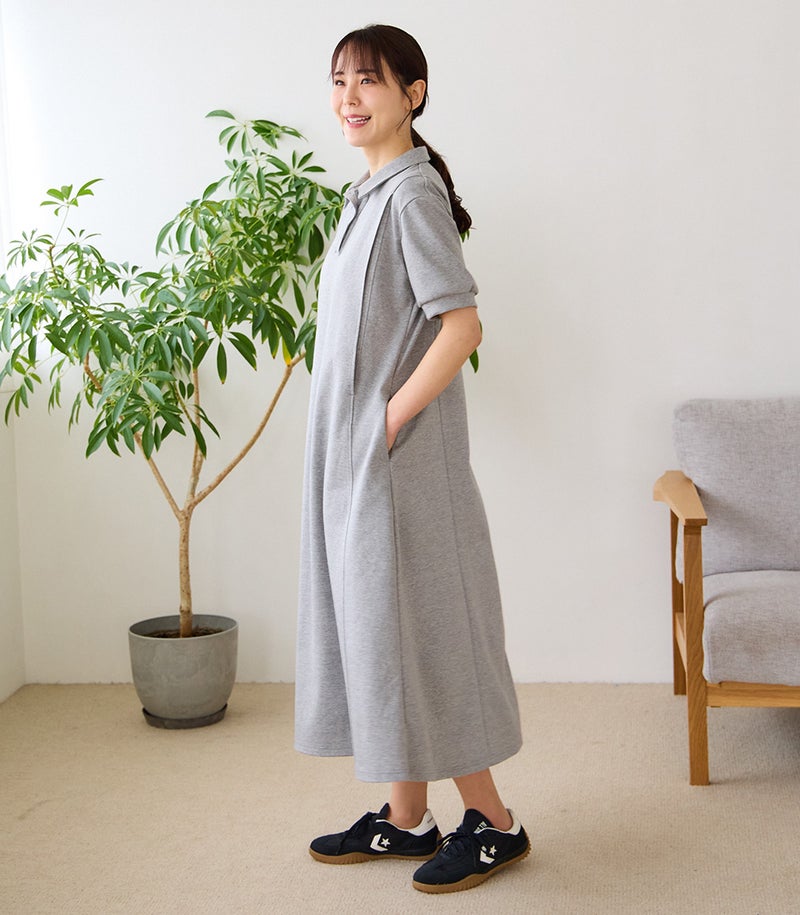 ポンチフレアワンピース 授乳服 日本製