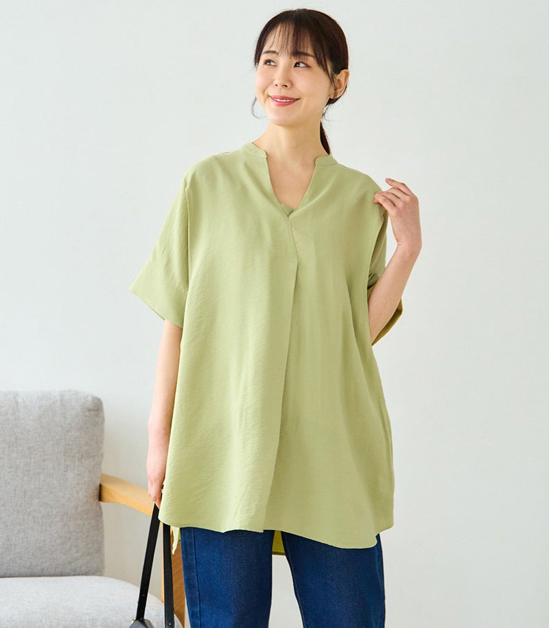 スキッパードルマンブラウス 授乳服 マタニティ服 日本製