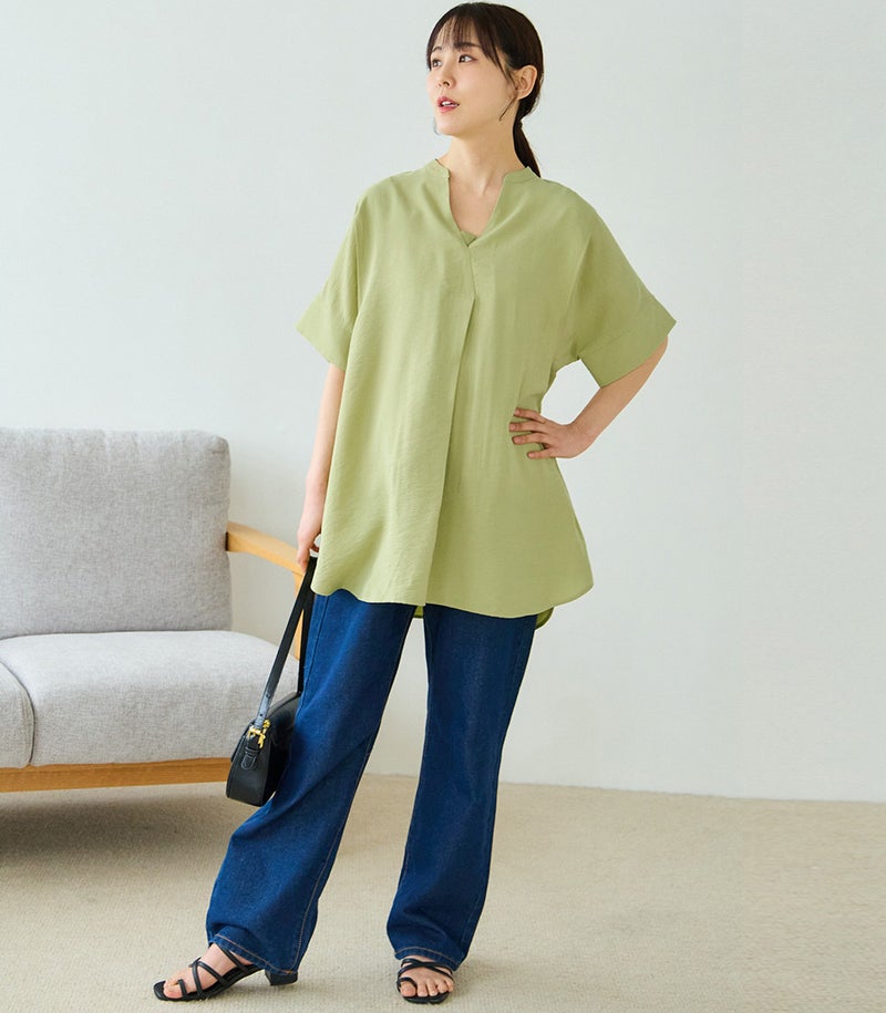 スキッパードルマンブラウス 授乳服 マタニティ服 日本製