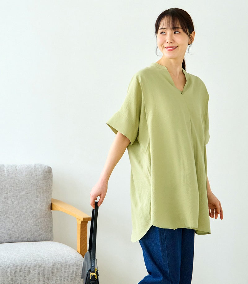 スキッパードルマンブラウス 授乳服 マタニティ服 日本製