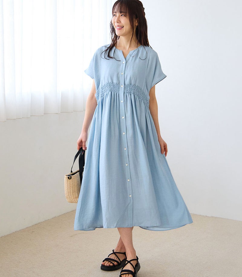 ウエストシャーリングワンピース 授乳服 日本製