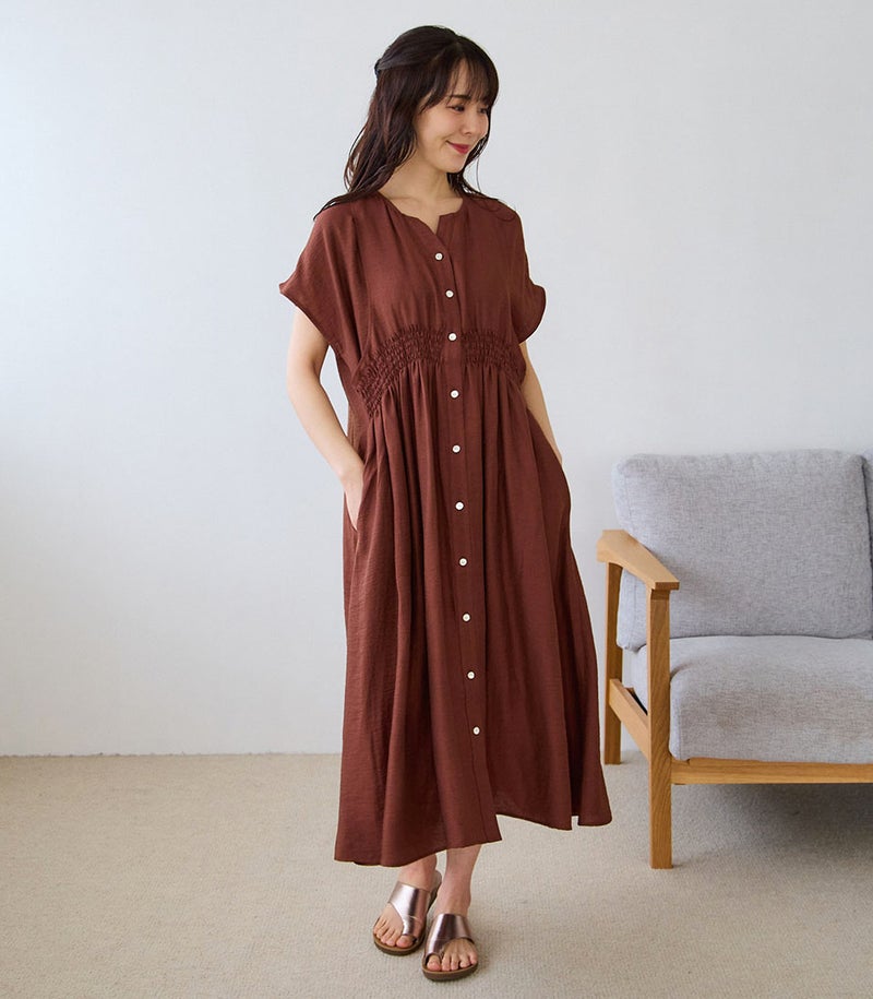 ウエストシャーリングワンピース 授乳服 日本製