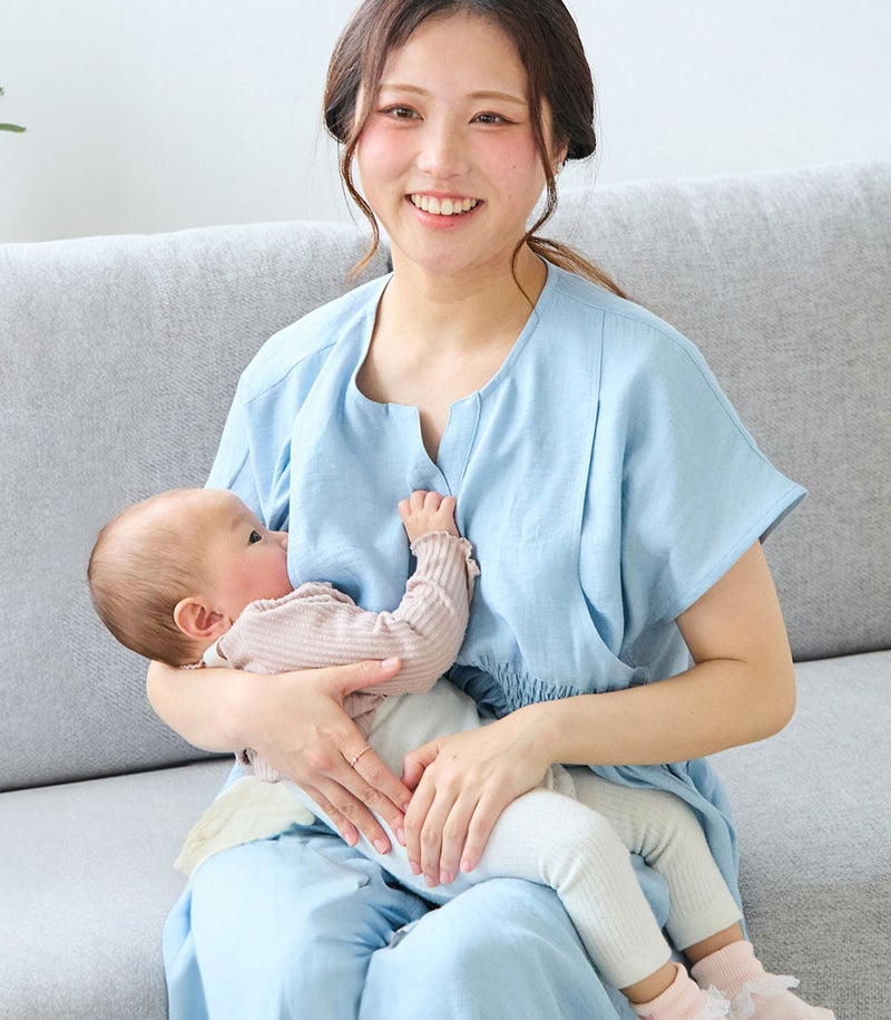 ウエストシャーリングワンピース 授乳服 日本製